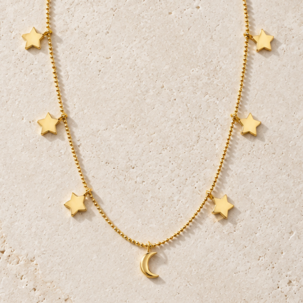 COLLAR MULTIESTRELLAS CON LUNA