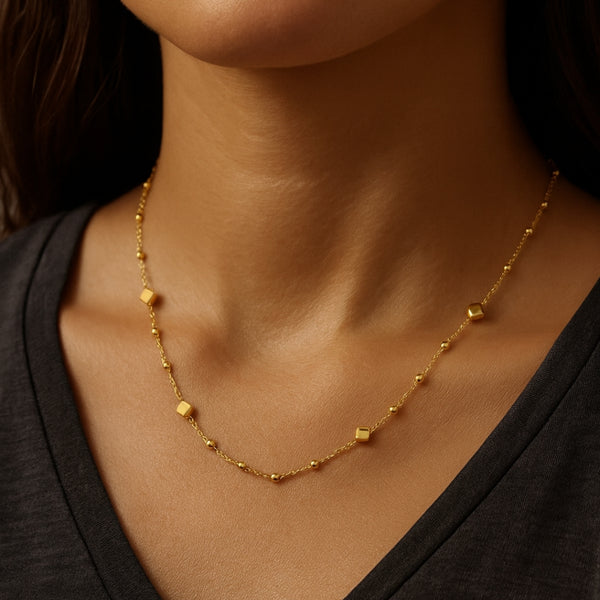 CADENA CUBOS Y BOLAS 42CM DENICA