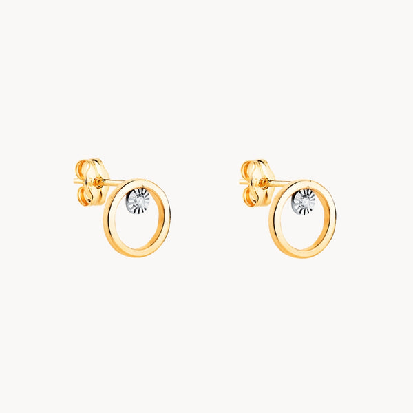 PENDIENTES BICOLOR CIRCULO CON CIRCONITA