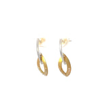 BOUCLES D'OREILLES EN SATIN BICOLORE AVEC ZIRCONIES