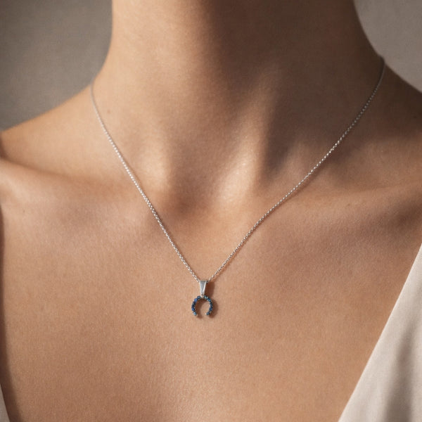 Horseshoe Pendant with Sapphires Keshia