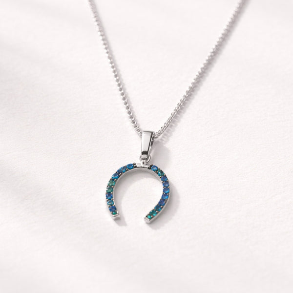 Horseshoe Pendant with Sapphires Keshia