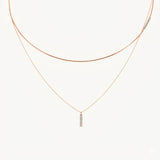 COLAR DUPLA BARRA E CADEIA COM DIAMANTES GABRIELA