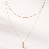 COLAR DUPLA BARRA E CADEIA COM DIAMANTES GABRIELA