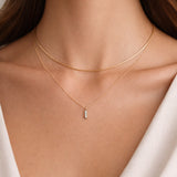 COLAR DUPLA BARRA E CADEIA COM DIAMANTES GABRIELA