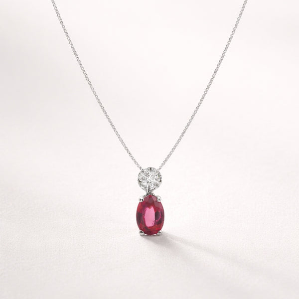 COLGANTE RUBI Y DIAMANTES LINZI