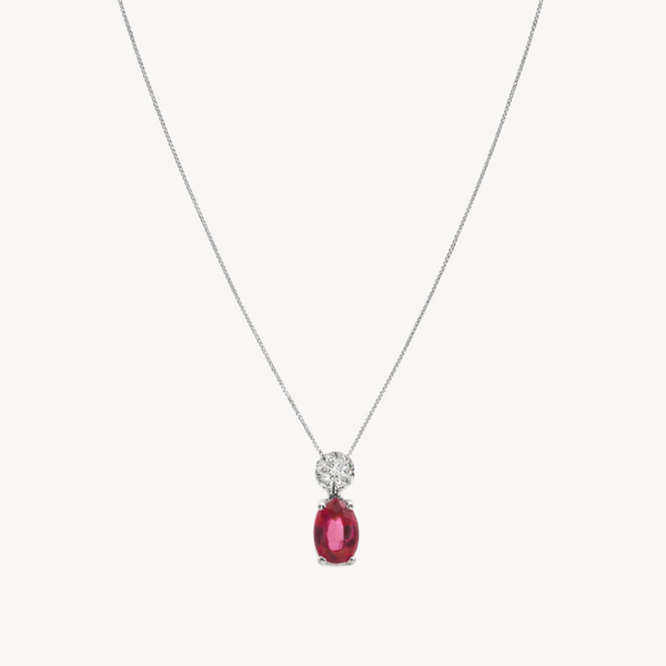 COLGANTE RUBI Y DIAMANTES LINZI