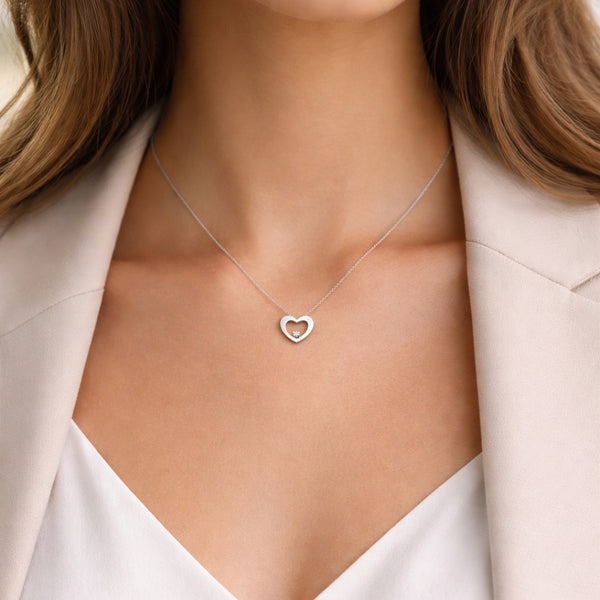 COLLAR CORAZON CON DIAMANTE ANELIE