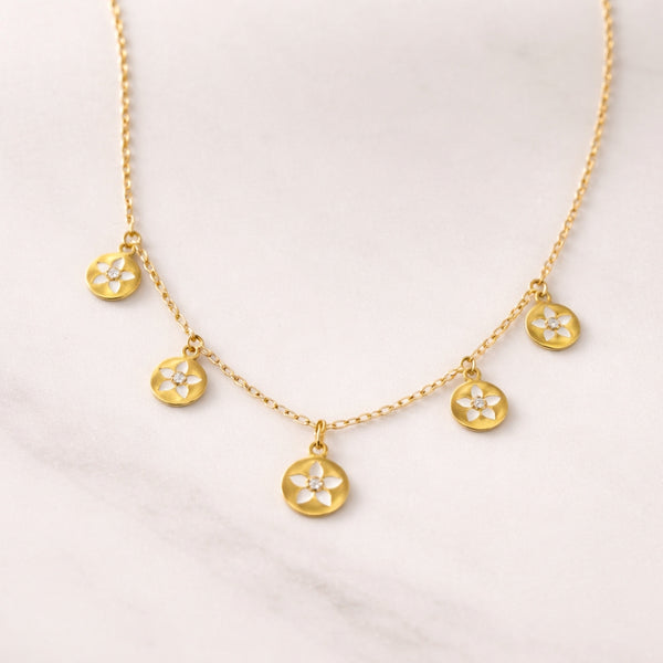 COLLAR FLORES CON DIAMANTES NONIE