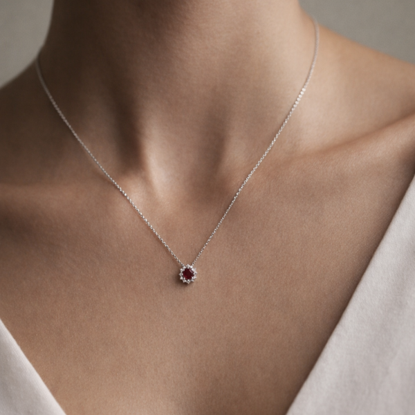 COLGANTE RUBI Y DIAMANTES KATELL
