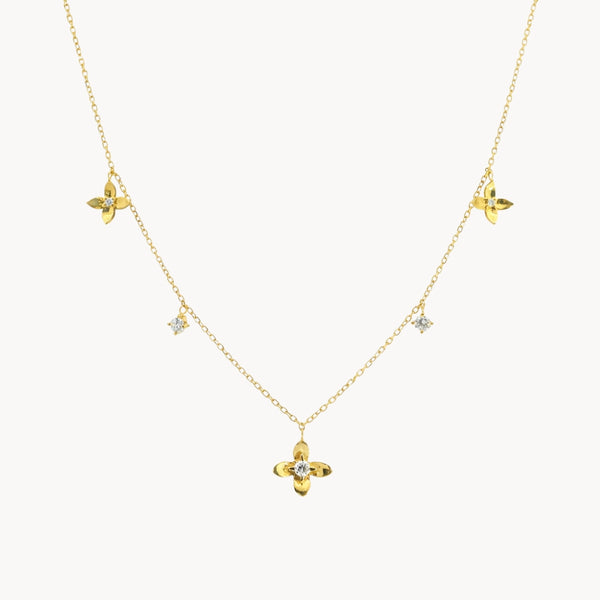 COLLAR CON FLORES Y DIAMANTES SADE