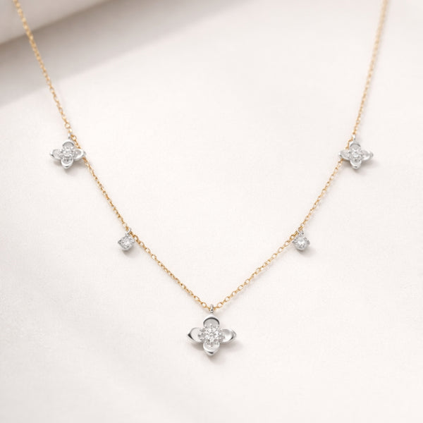 COLLAR CON FLORES Y DIAMANTES SADE
