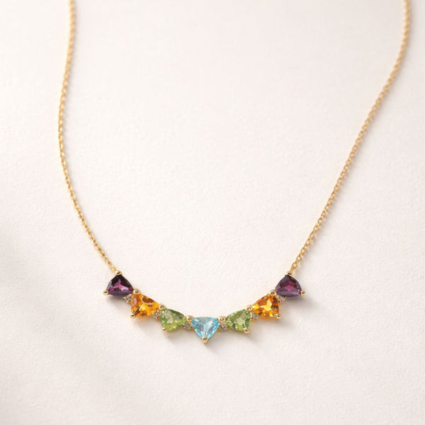 COLLAR PIEDRAS DE COLOR  Y DIAMANTES REN