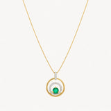 COLGANTE CIRCULO ESMERALDA Y DIAMANTES ZALI