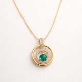 COLGANTE CIRCULO ESMERALDA Y DIAMANTES ZALI