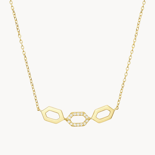 COLLAR HEXAGONOS CON DIAMANTES MABYN