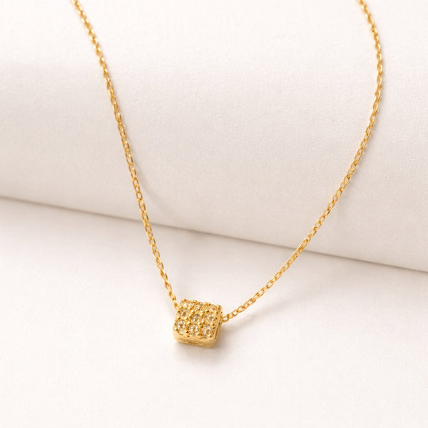 PENDENTE QUADRADO COM DIAMANTES AFIA