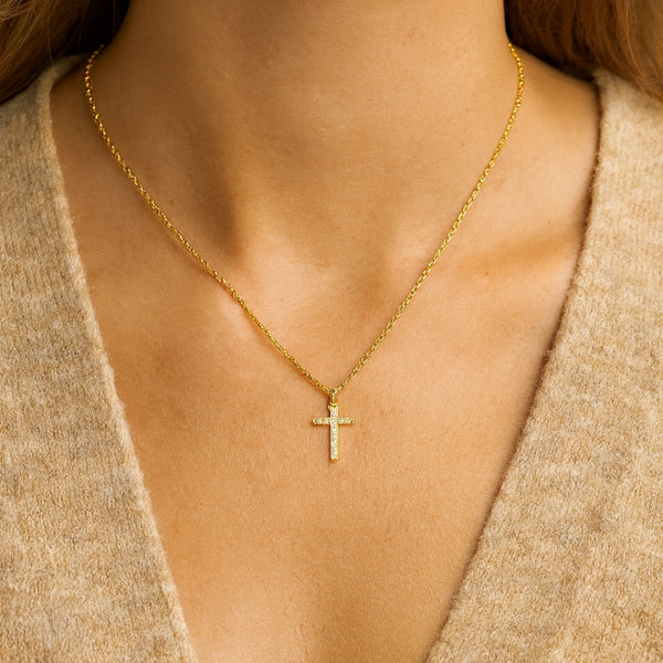 COLGANTE CRUZ Y DIAMANTES EDESIA