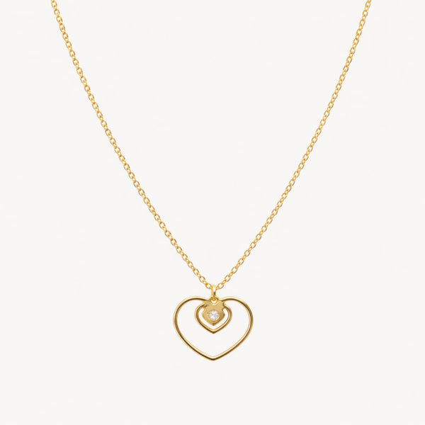 COLGANTE CORAZON CON DIAMANTE OLYMPIA