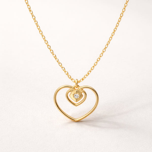 COLGANTE CORAZON CON DIAMANTE OLYMPIA