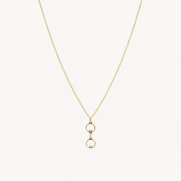 COLGANTE DOBLE CIRCULO CON DIAMANTES BASIA