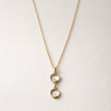 BASIA Double Circle Pendant with Diamonds