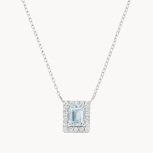 AQUAMARINE AND DIAMOND PENDANT JESSICA