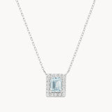 AQUAMARINE AND DIAMOND PENDANT JESSICA