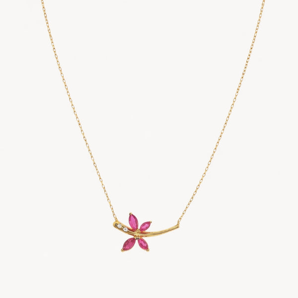 COLLAR LIBELULA CON RUBIES Y DIAMANTES HAIDEE