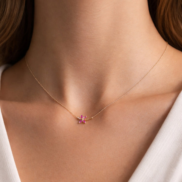 COLLAR LIBELULA CON RUBIES Y DIAMANTES HAIDEE