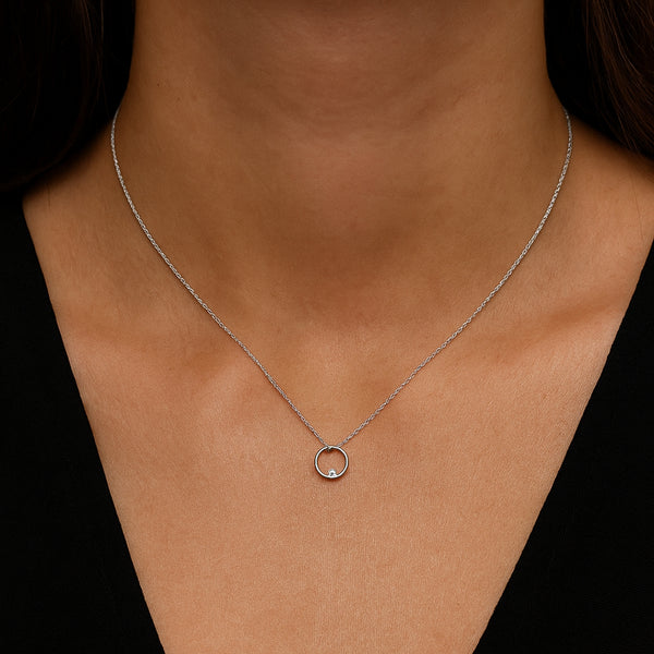 COLGANTE CIRCULO CON DIAMANTE CLARISE