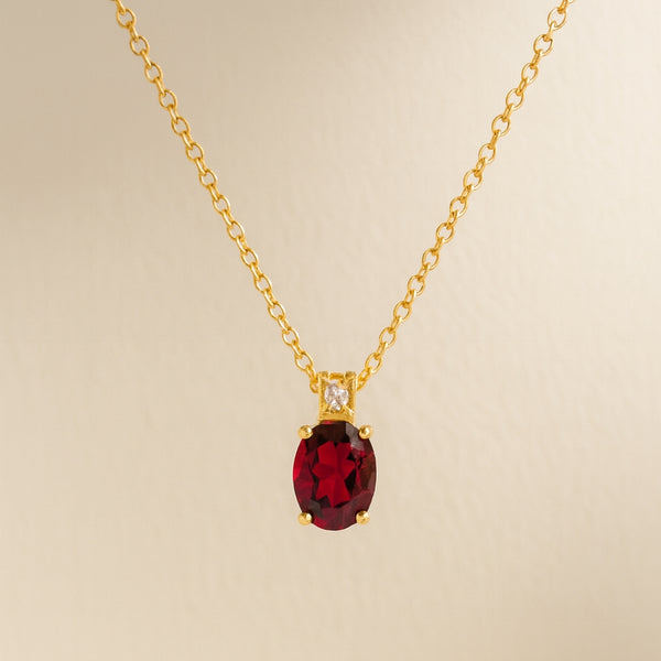 COLGANTE RUBI Y DIAMANTE PIEDRA DE CUMPLEAÑOS JULIO