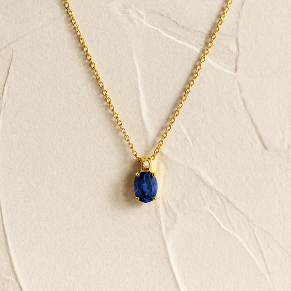 COLGANTE ZAFIRO Y DIAMANTE PIEDRA DE CUMPLEAÑOS SEPTIEMBRE