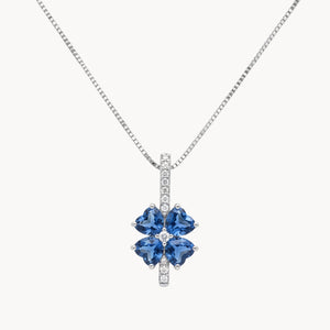 COLGANTE TOPACIOS LONDON BLUE Y DIAMANTES YAMILA