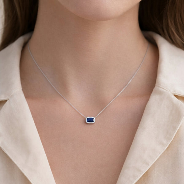 COLGANTE ZAFIRO Y DIAMANTES RHODA