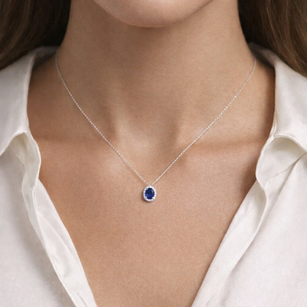 COLGANTE ZAFIRO Y ORLA DIAMANTES ANORA