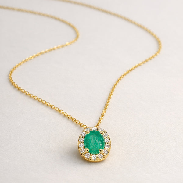 COLGANTE ESMERALDA Y ORLA DIAMANTES ANORA