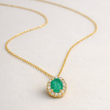 COLGANTE ESMERALDA Y ORLA DIAMANTES ANORA
