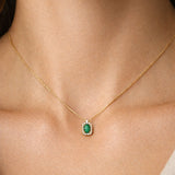 COLGANTE ESMERALDA Y DIAMANTES SILJE