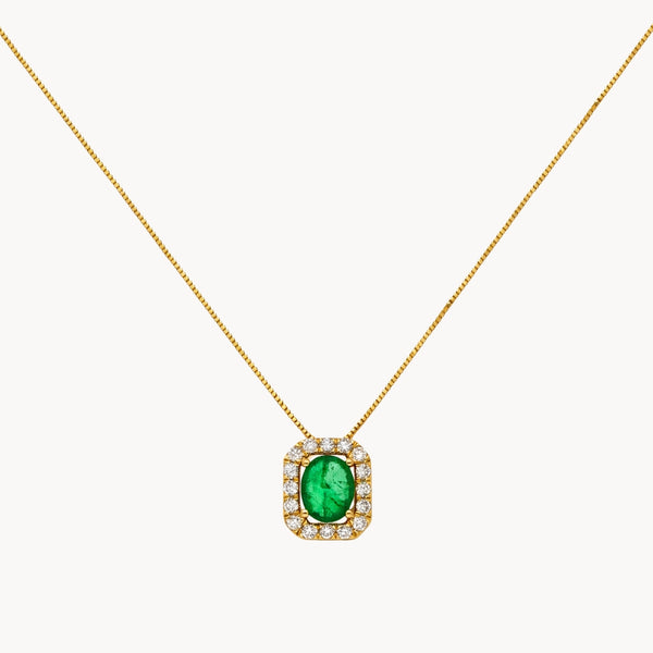 COLGANTE ESMERALDA Y DIAMANTES SILJE