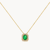 COLGANTE ESMERALDA Y DIAMANTES SILJE