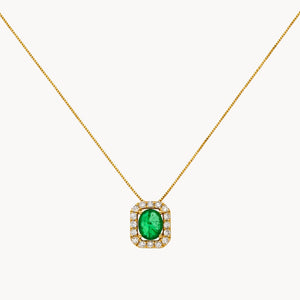 COLGANTE ESMERALDA Y DIAMANTES SILJE