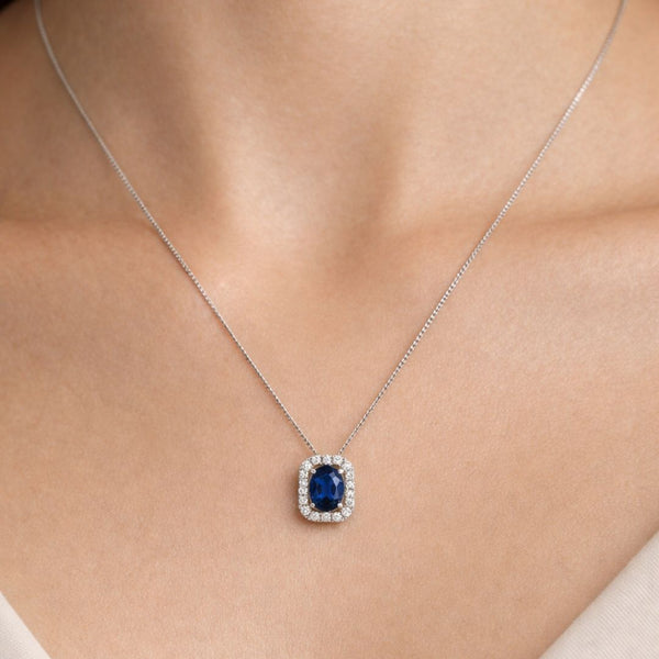 COLGANTE ZAFIRO Y DIAMANTES SILJE