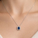 COLGANTE ZAFIRO Y DIAMANTES SILJE