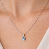 AQUAMARINE AND DIAMONDS PENDANT ZAIDA