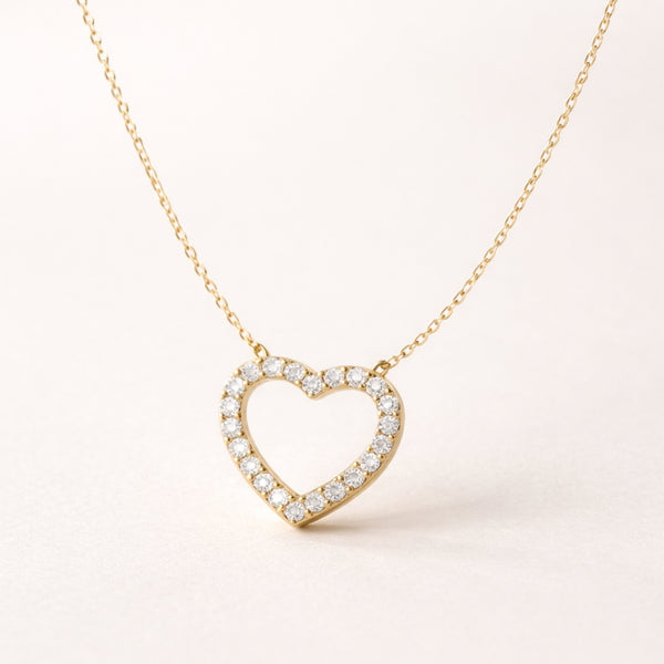 COLGANTE CORAZON CON DIAMANTES DELICE