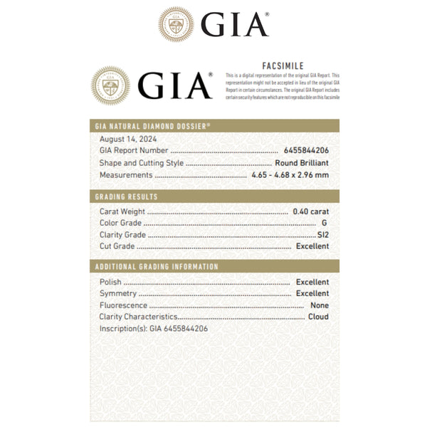 COLGANTE DIAMANTE 0.40 QUILATES MICHELLE CERTIFICADO GIA