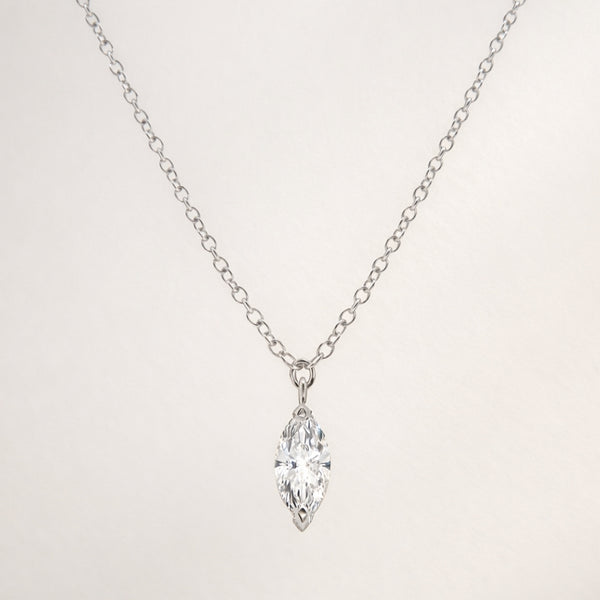 COLGANTE DIAMANTE CREADO 0.54 QUILATES MARQUISE CERTIFICADO IGI