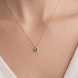 COLGANTE ESMERALDA Y DIAMANTES CHARLINE