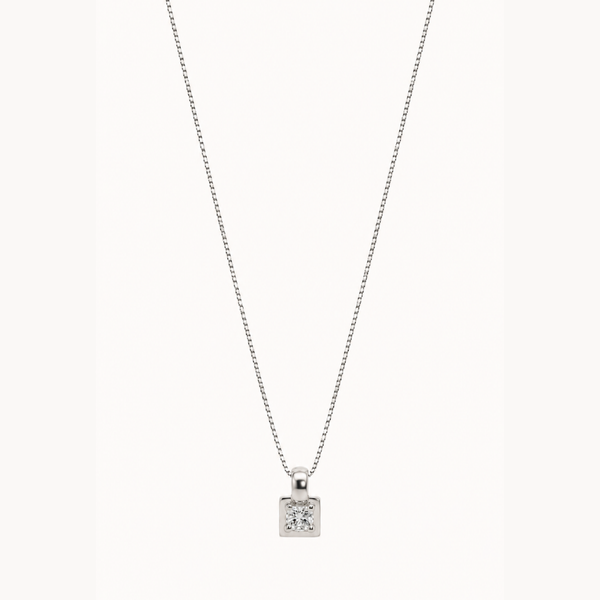 COLGANTE DIAMANTE BRILLANTE EN MARCO CUADRADO